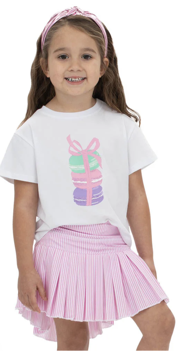 Azarhia Pink Striped Mini Pleat Skort