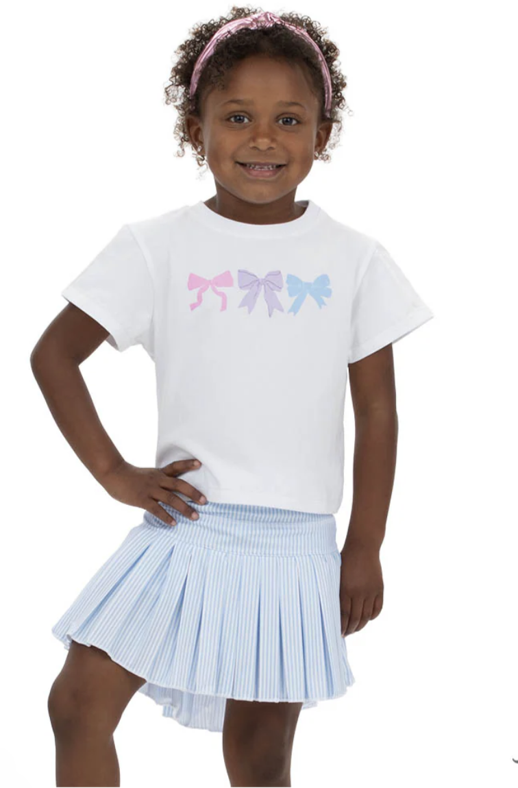 Azarhia Lt Blue Striped Mini Pleat Skort