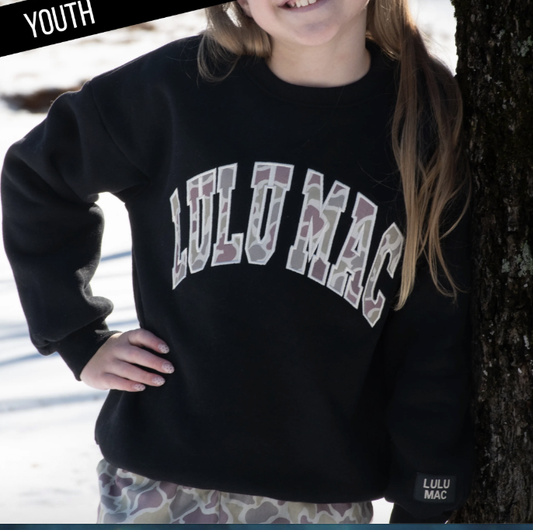 Lulu Mac Youth Black/Camo Sweatshirt