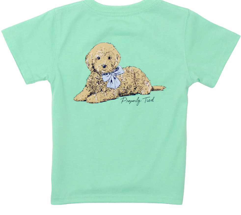 Properly Tied Girls Doodle SS - Wash Green