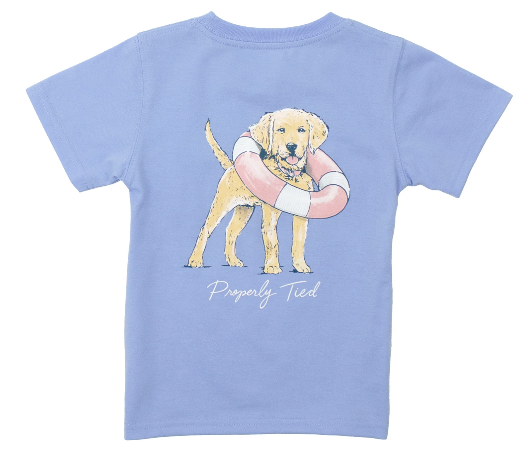 Properly Tied Girls Lifeguard Pup SS - Lt Blue