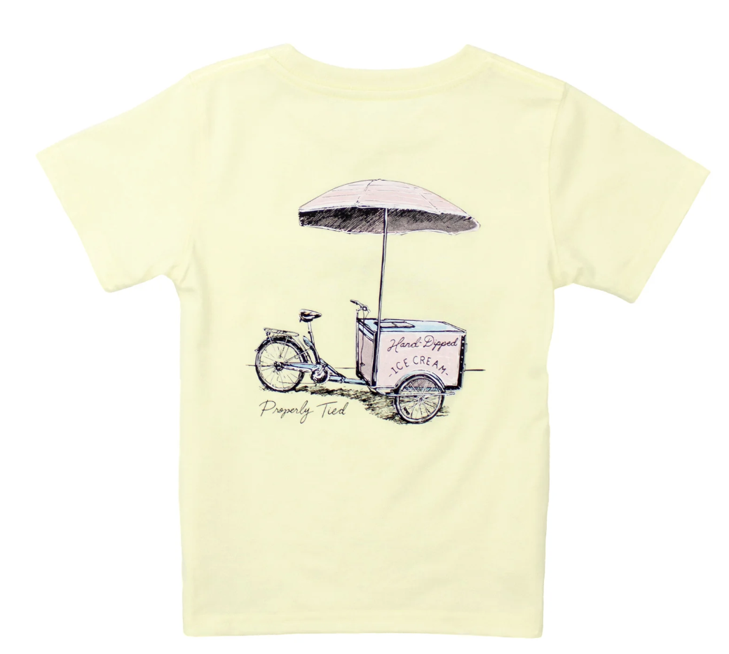 Properly Tied Girls Ice Cream Cart SS - Lt Yellow