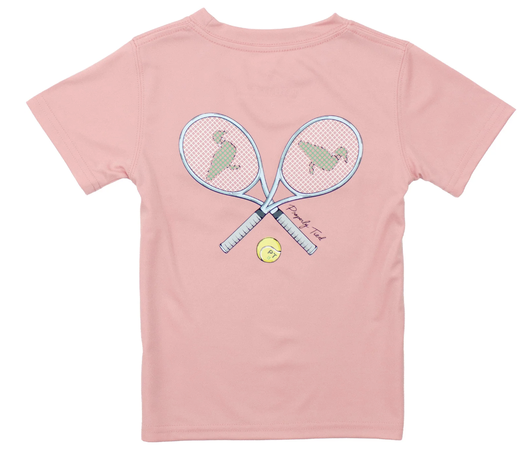 Properly Tied Girls Performance Tee SS Tennis - Blush