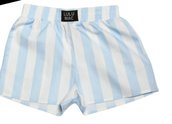 Lulu Mac Youth Darcy Striped Shorts - Lt Blue