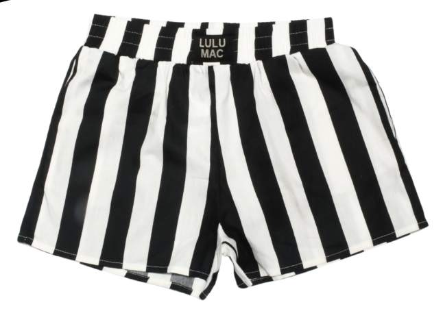 Lulu Mac Youth Darby Striped Shorts - Black
