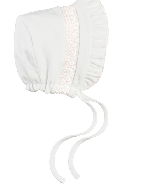 Mud Pie Pink Smocked Bonnet