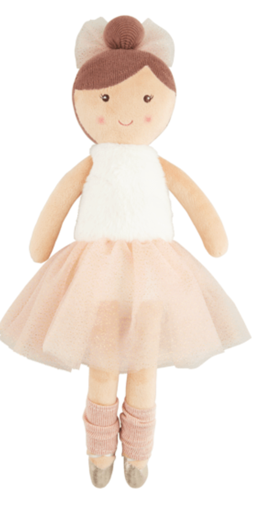 Mud Pie Brunette Ballerina Doll