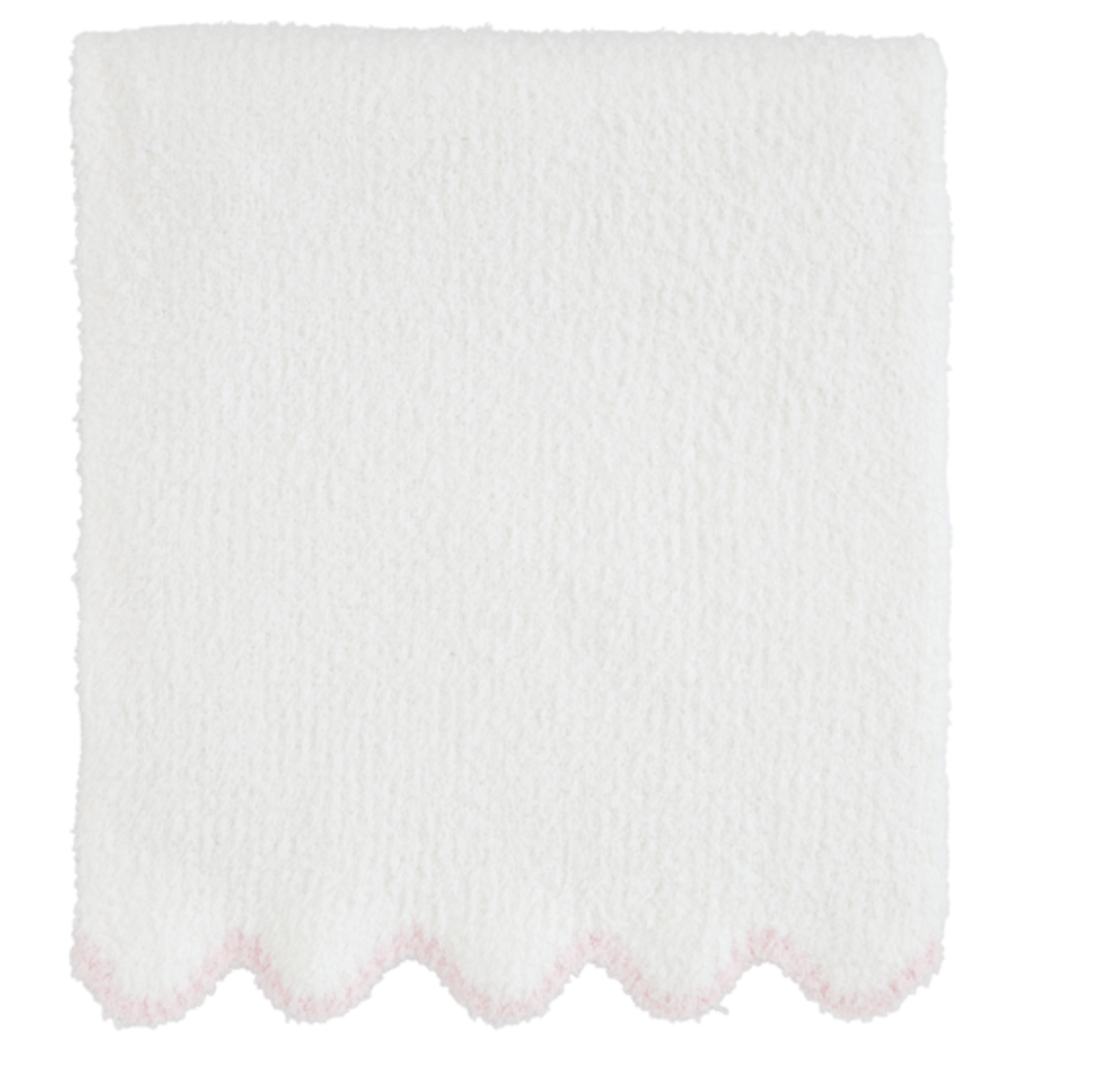 Mud Pie Pink Scallop Chenille Blanket