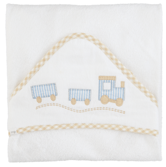 Mud Pie Train Hooded Towel