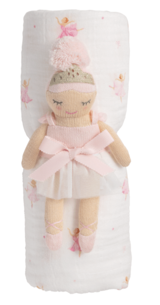 Mud Pie Ballerina Swaddle & Rattle