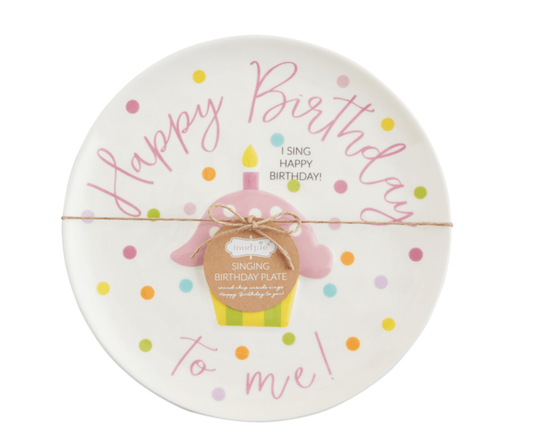Mud Pie Birthday Singing Plate - Girls