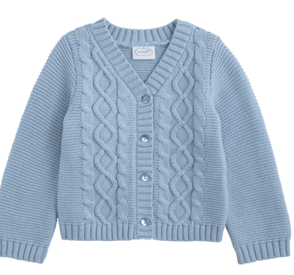 Mud Pie Blue Layette Cardigan