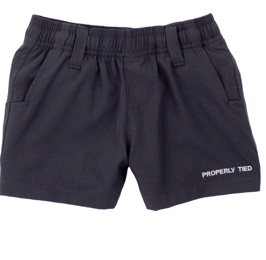 Properly Tied Boys Pintail Short - Charcoal