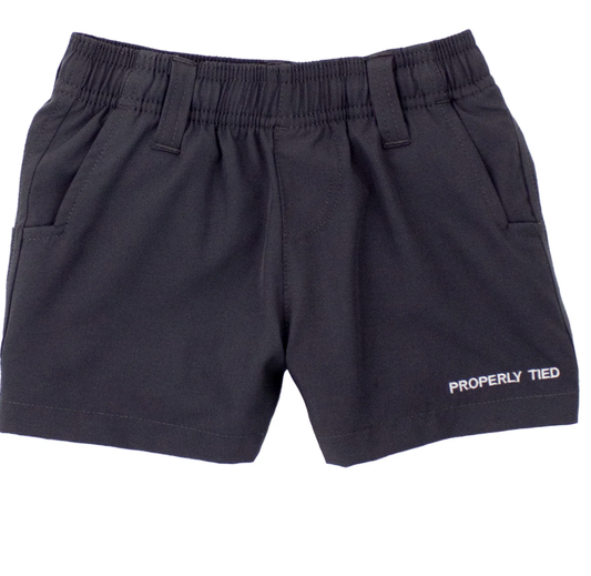 Properly Tied Boys Pintail Short - Charcoal