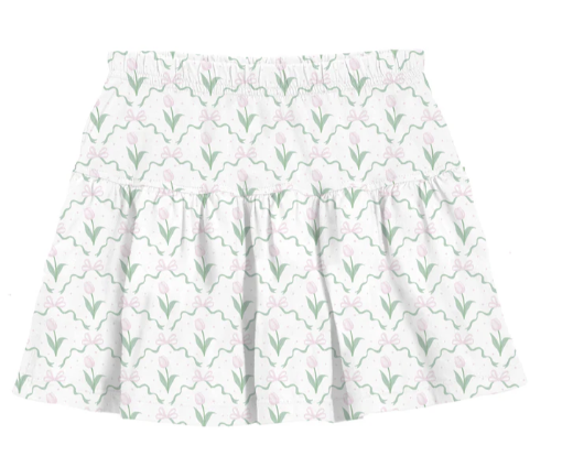 Azarhia Easter Tulips Gathered Skort