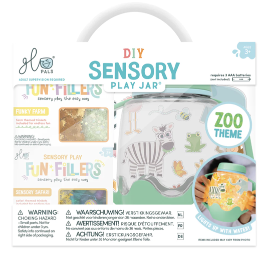 Glo Pals Sensory Play Set Jar -Zoo
