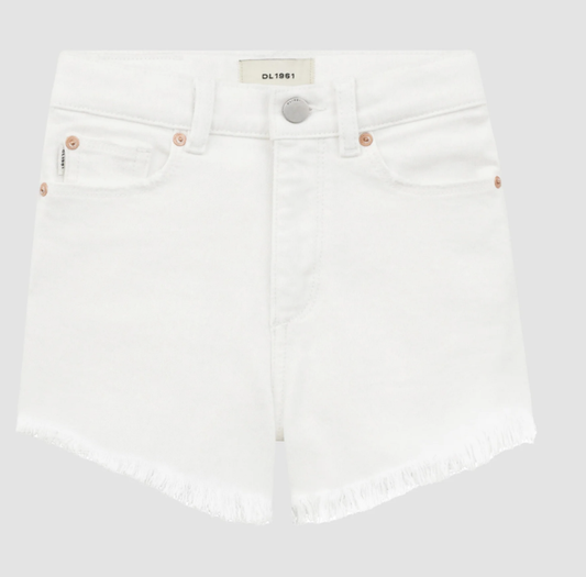 DL1961 Lucy Shorts - White Frayed