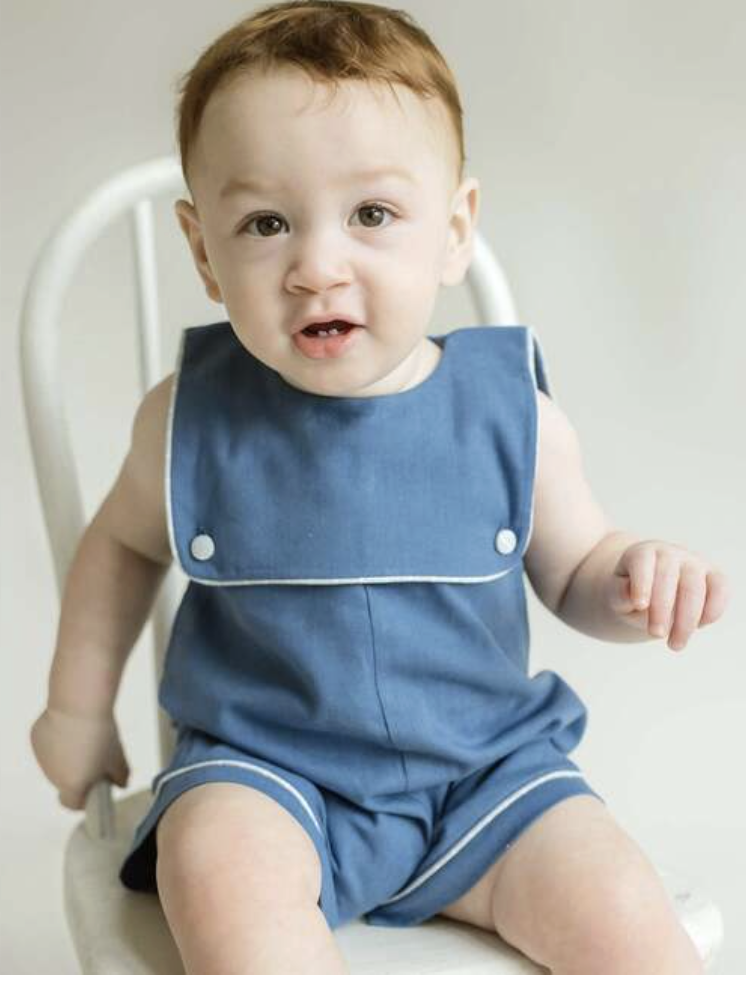Cuclie Oliver Nautical One Piece Romper - Blue