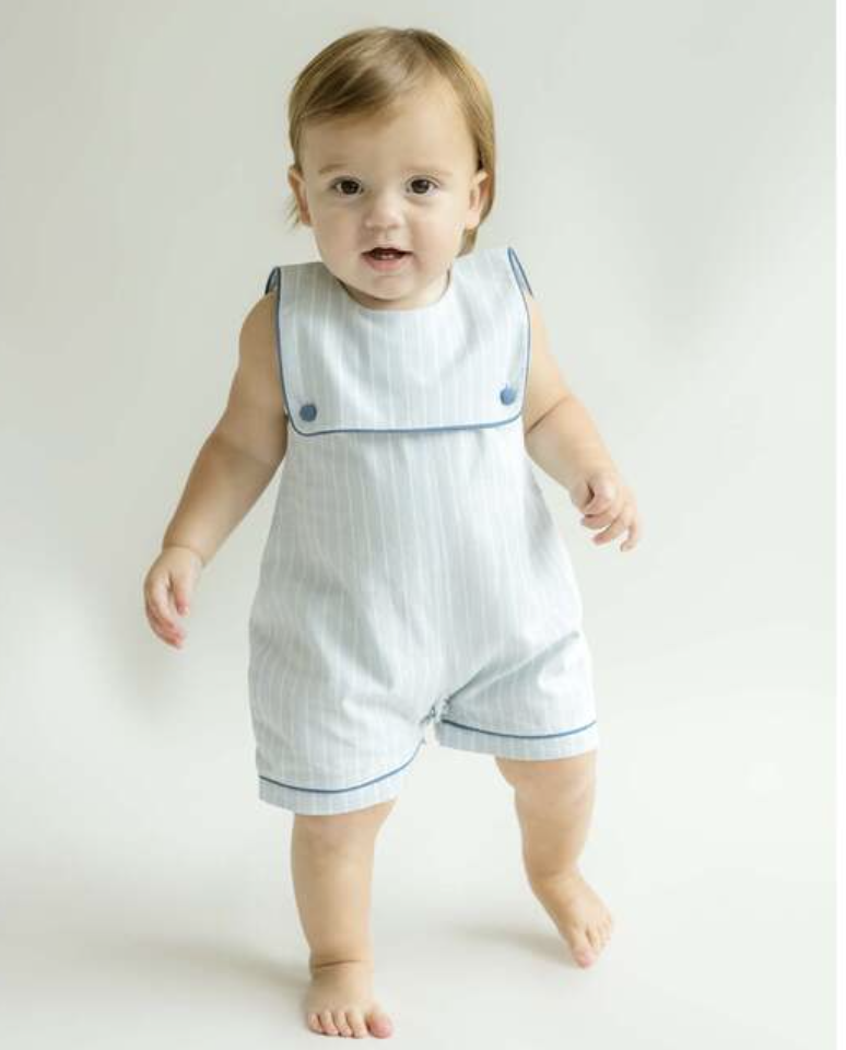 Cuclie Oliver Nautical Linen One Piece Romper