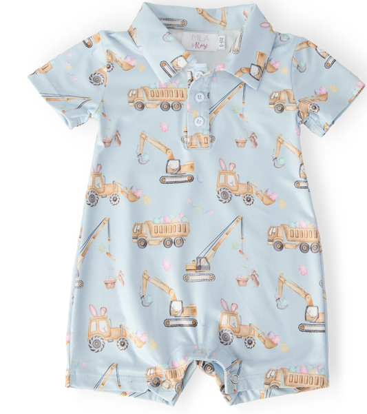 Mila & Rose Bunny Builders Polo Shorty One Piece