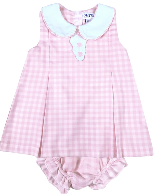Ishtex Pink Gingham Infant Dress