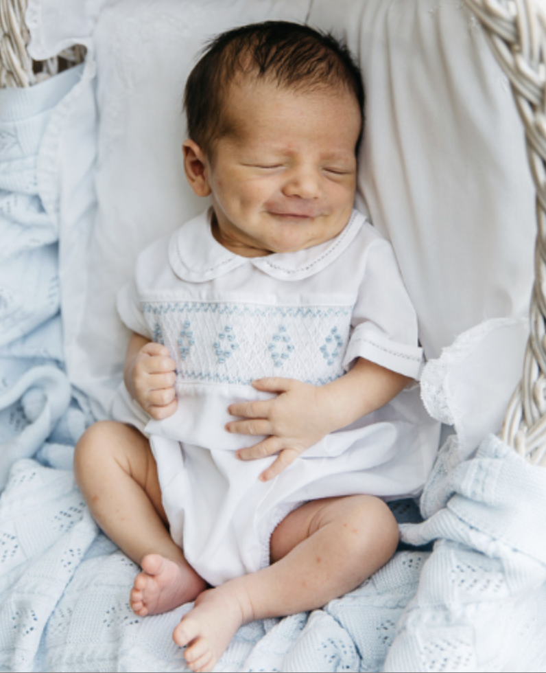 Feltman Brothers Embroidered Smocked Diamond Creeper