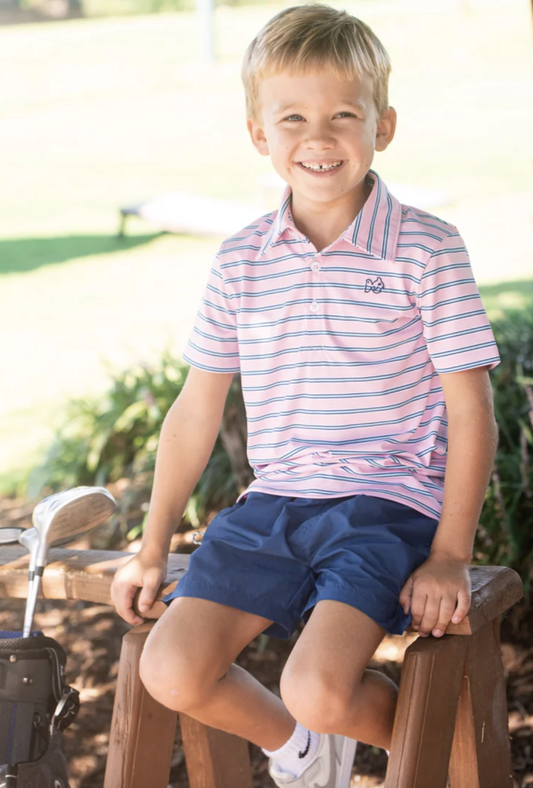 Prodoh  Pink Stripe SS Pro Performance Polo