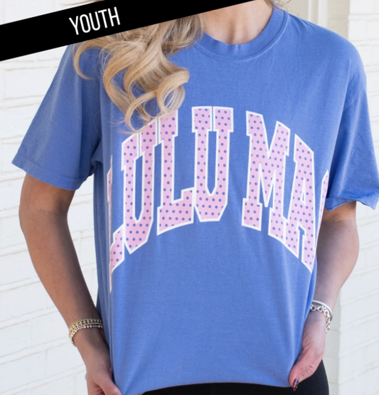 LuLu Mac Youth Polka Dot Tee- Flo Blue