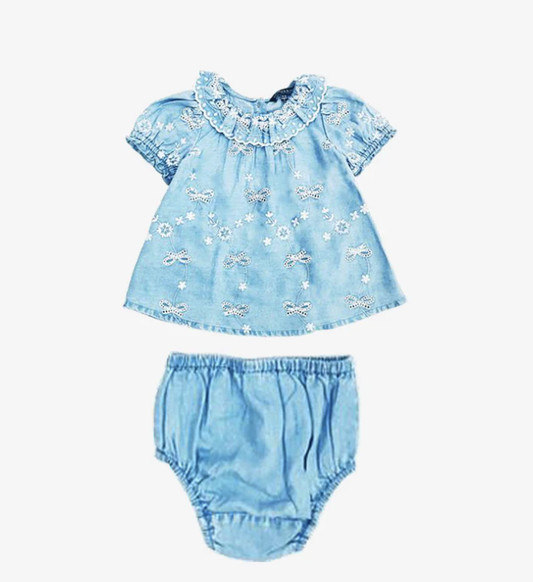 Blu & Blue Freya Embroidered Set