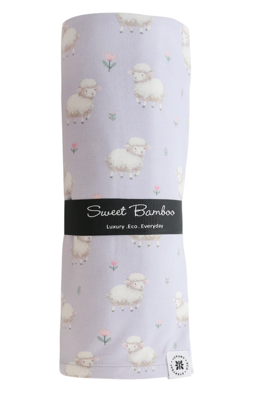 Sweet Bamboo Swaddle Blanket - Little Lamb