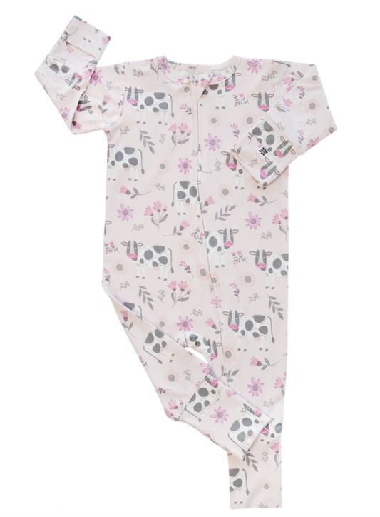 Sweet Bamboo Convertible Romper - Cow Girl