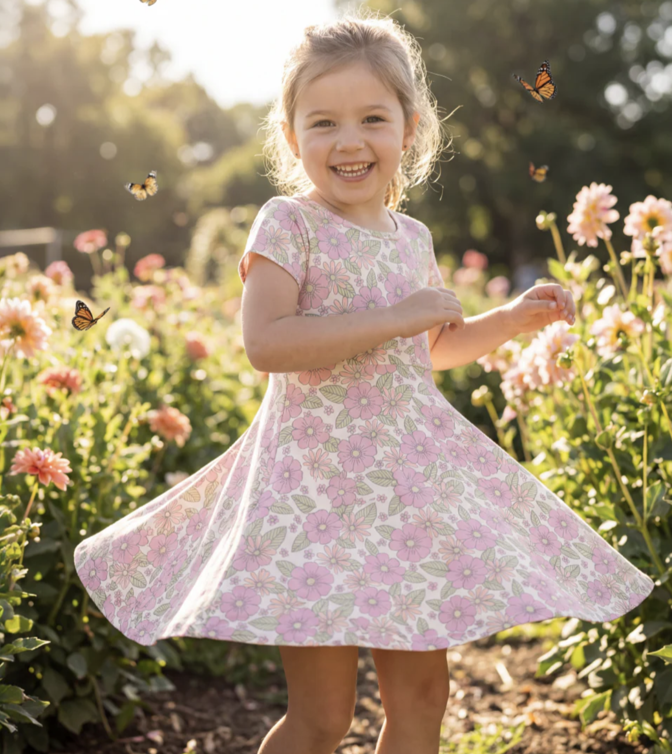 Sweet Bamboo Cap Sleeve Swirly Girl - Groovy Love
