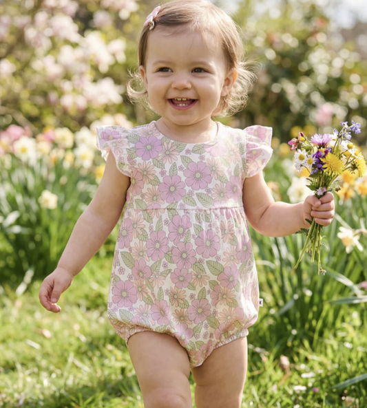 Sweet Bamboo Ruffle Romper - Groovy Love