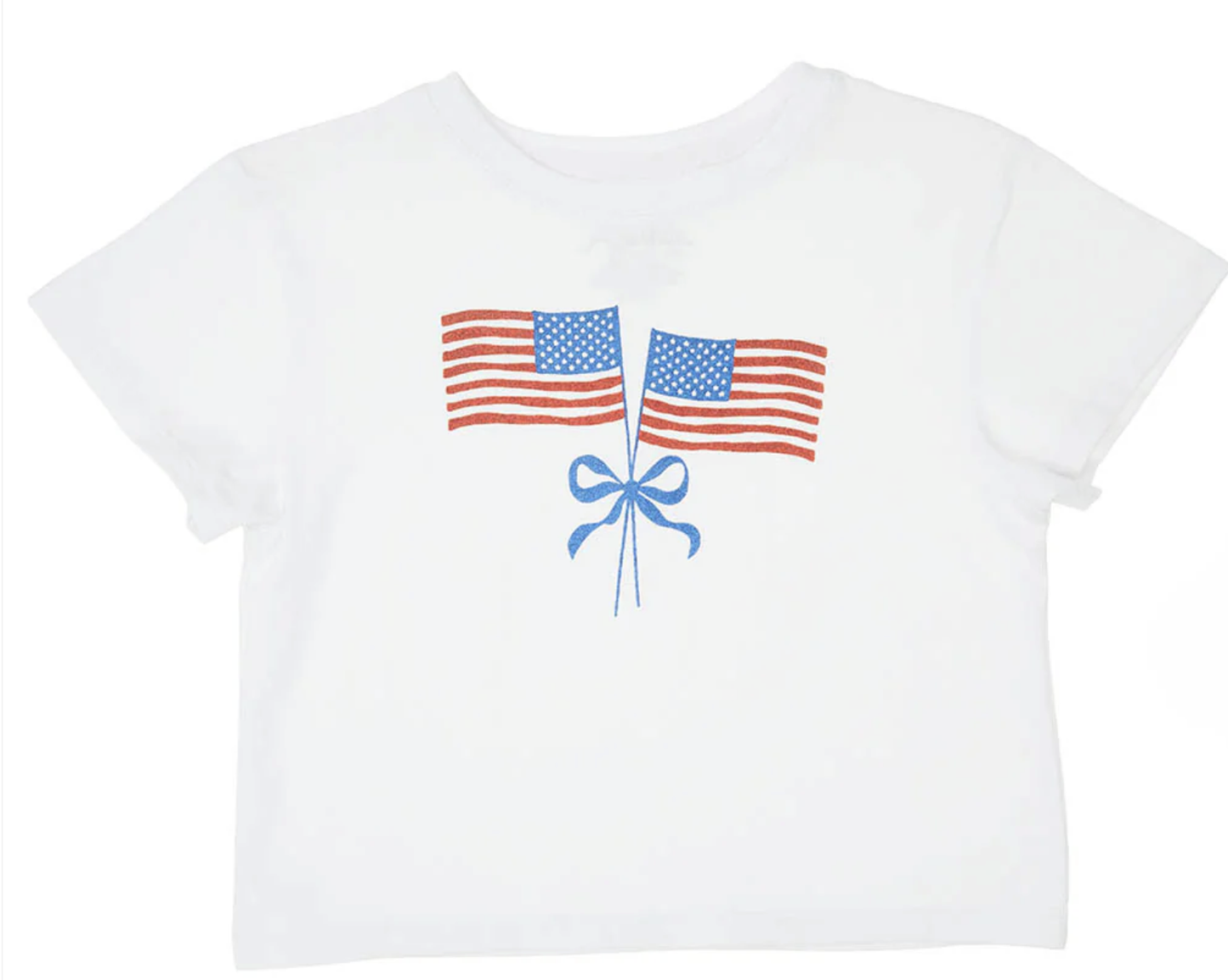 Azarhia Glitter American Flag Boxy Tee