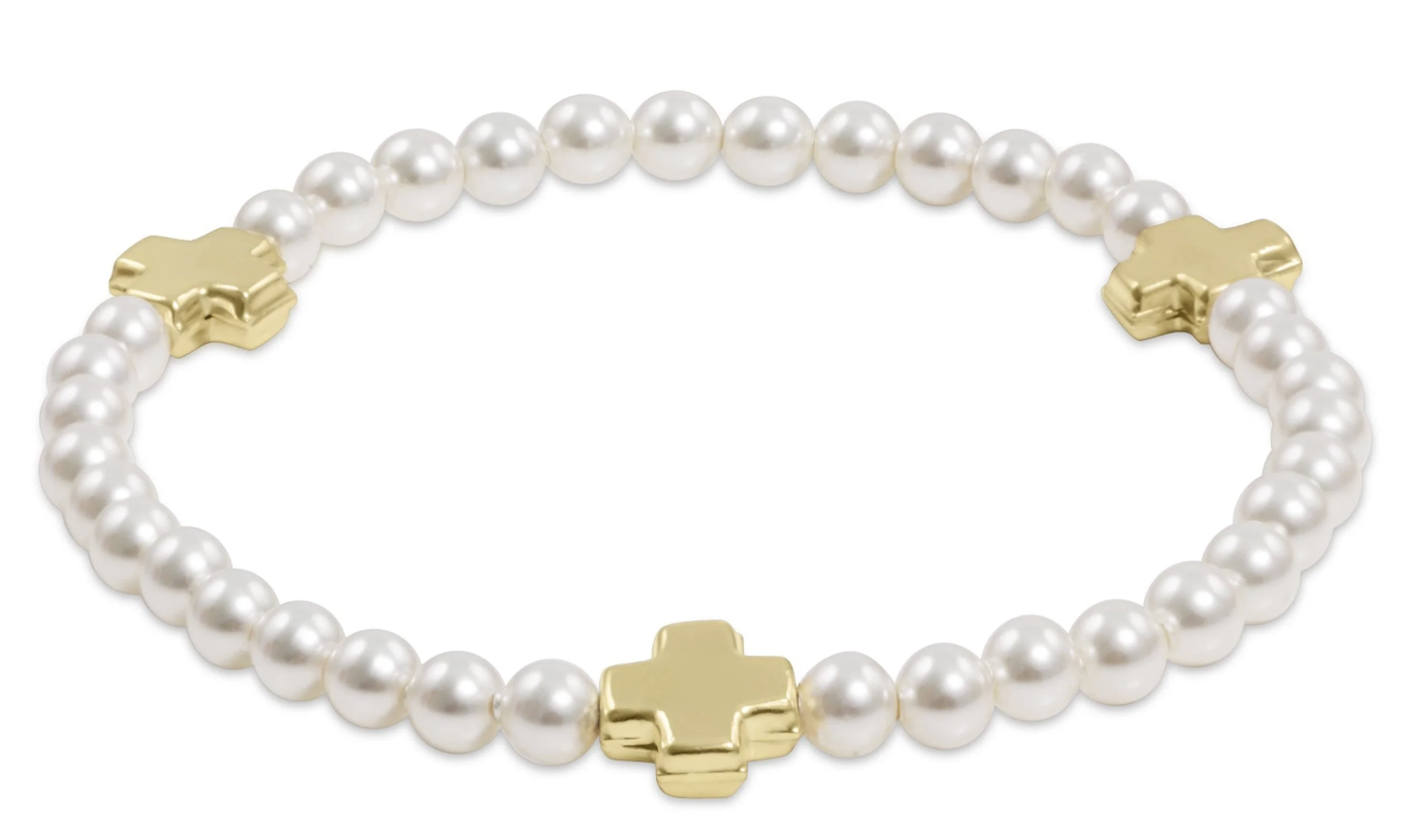 E Newton EGirl Signature Cross 4 MM Pearl