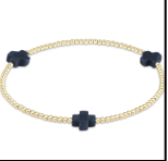 E Newton EGirl Signature Cross 2 MM Gold -Navy