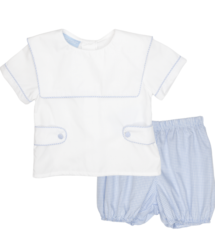 Charming Little One White & Light Blue Lukas Set