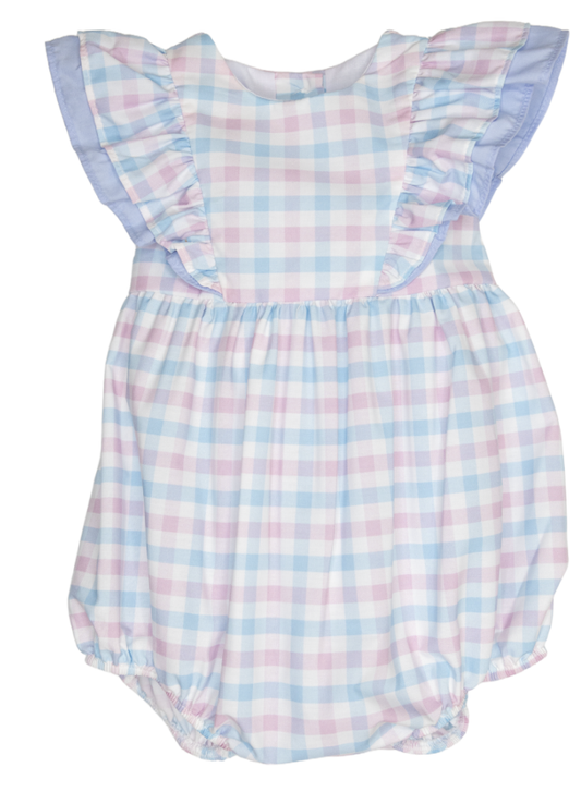 Charming Little One Lt Blue & Pink Plaid Blair Bubble