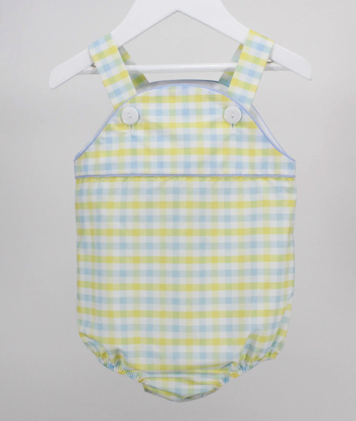 Charming Little One Yellow & Lt Blue Plaid Adam Bubble