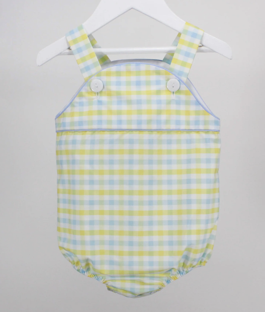 Charming Little One Yellow & Lt Blue Plaid Adam Bubble