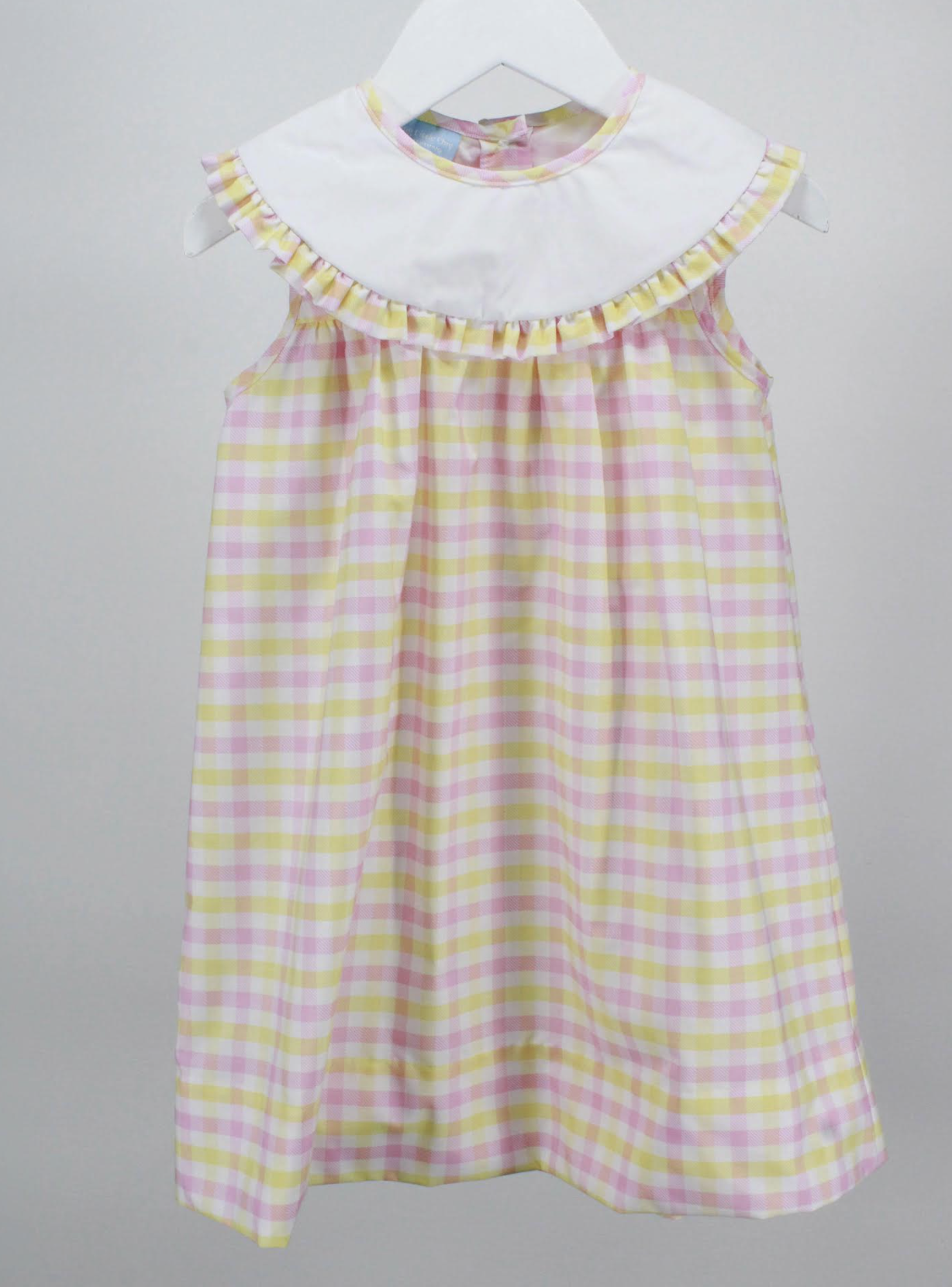 Charming Little One Yellow & Pink Plaid Genevieve Dress