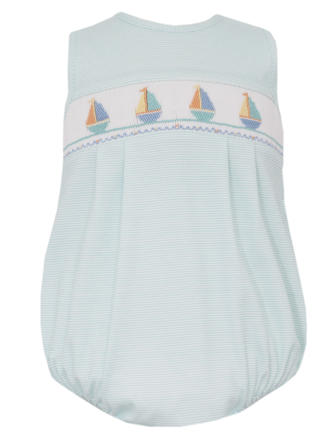 Petit Bebe Aqua Knit Stripe Sleeveless Sunbubble -Boys
