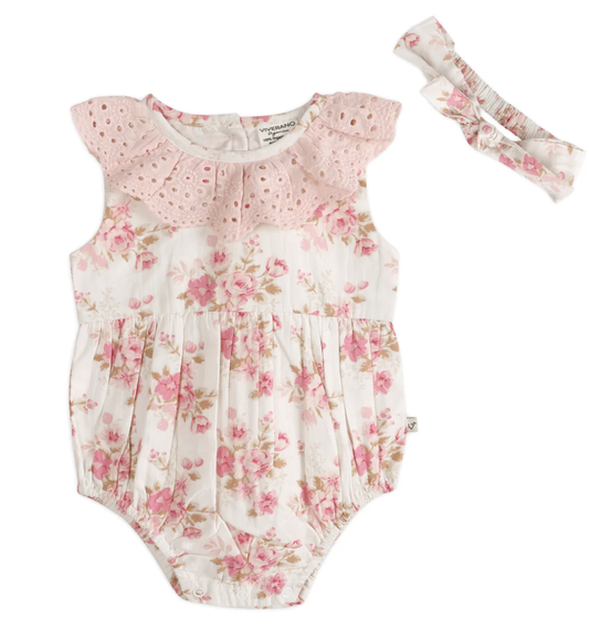 Viverano Nova Floral Romper & Headband