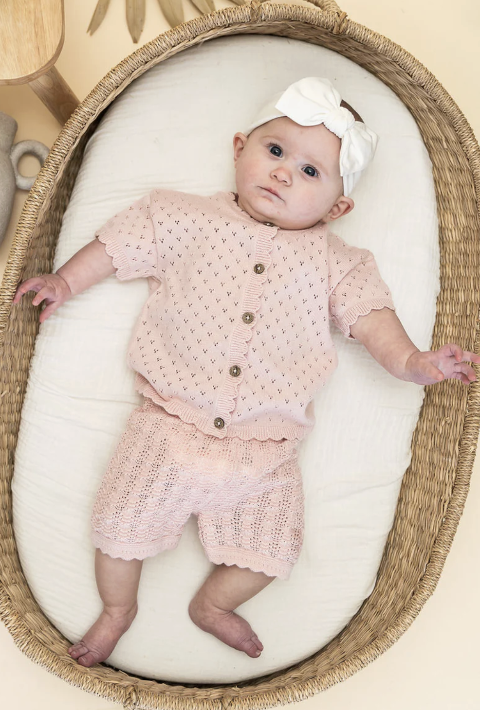 Viverano Emily Pointelle Baby Short Set