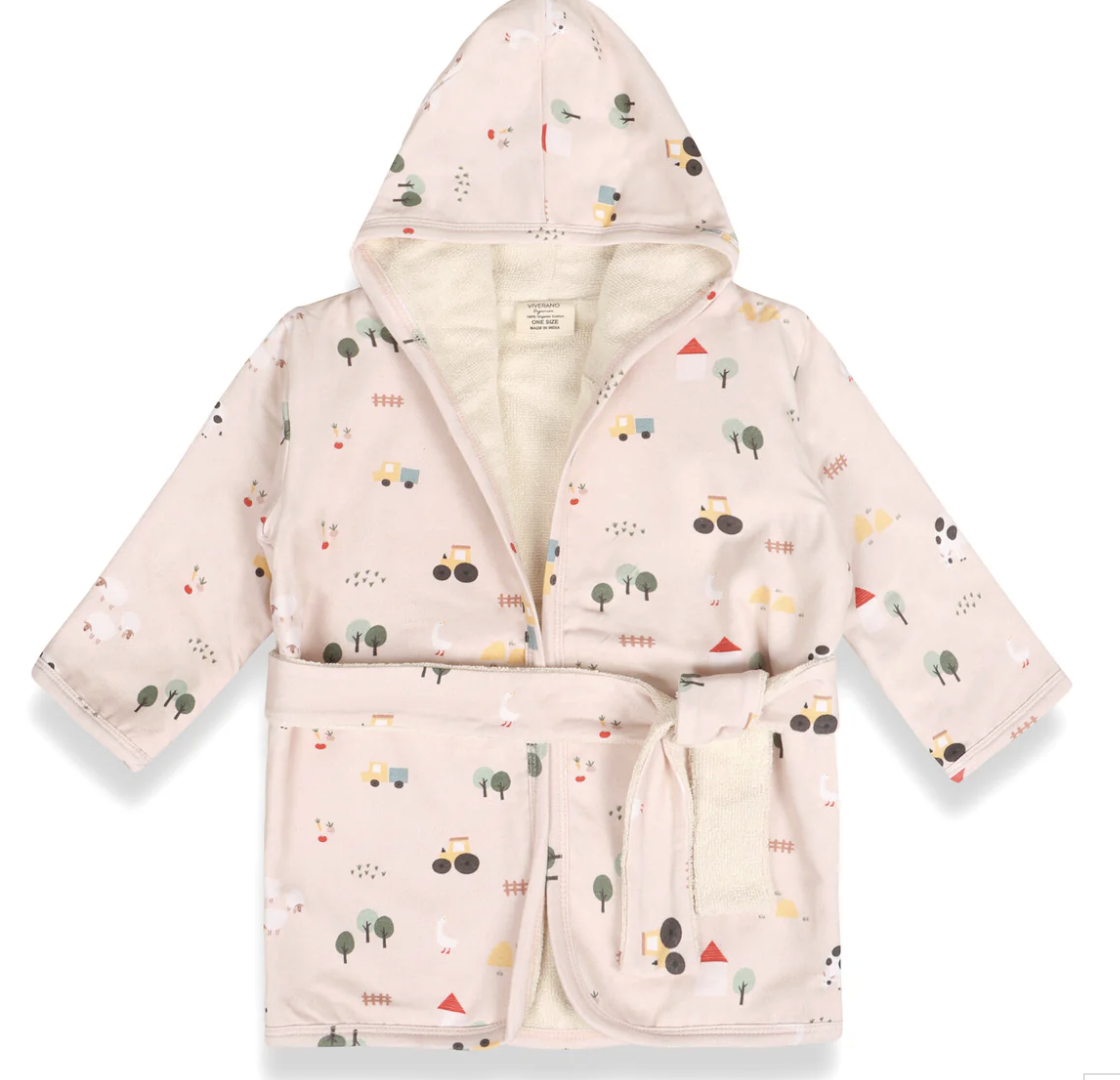 Viverano Farm Baby Hooded Bathrobe