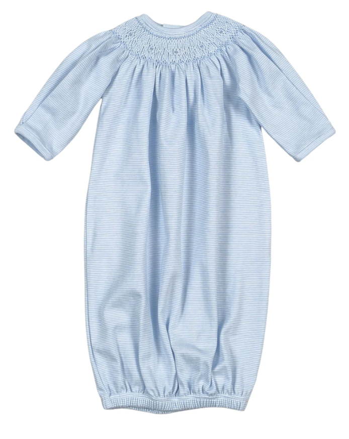 Baby Loren Tim Blue Stripe Hand Smocked Bishop Gown