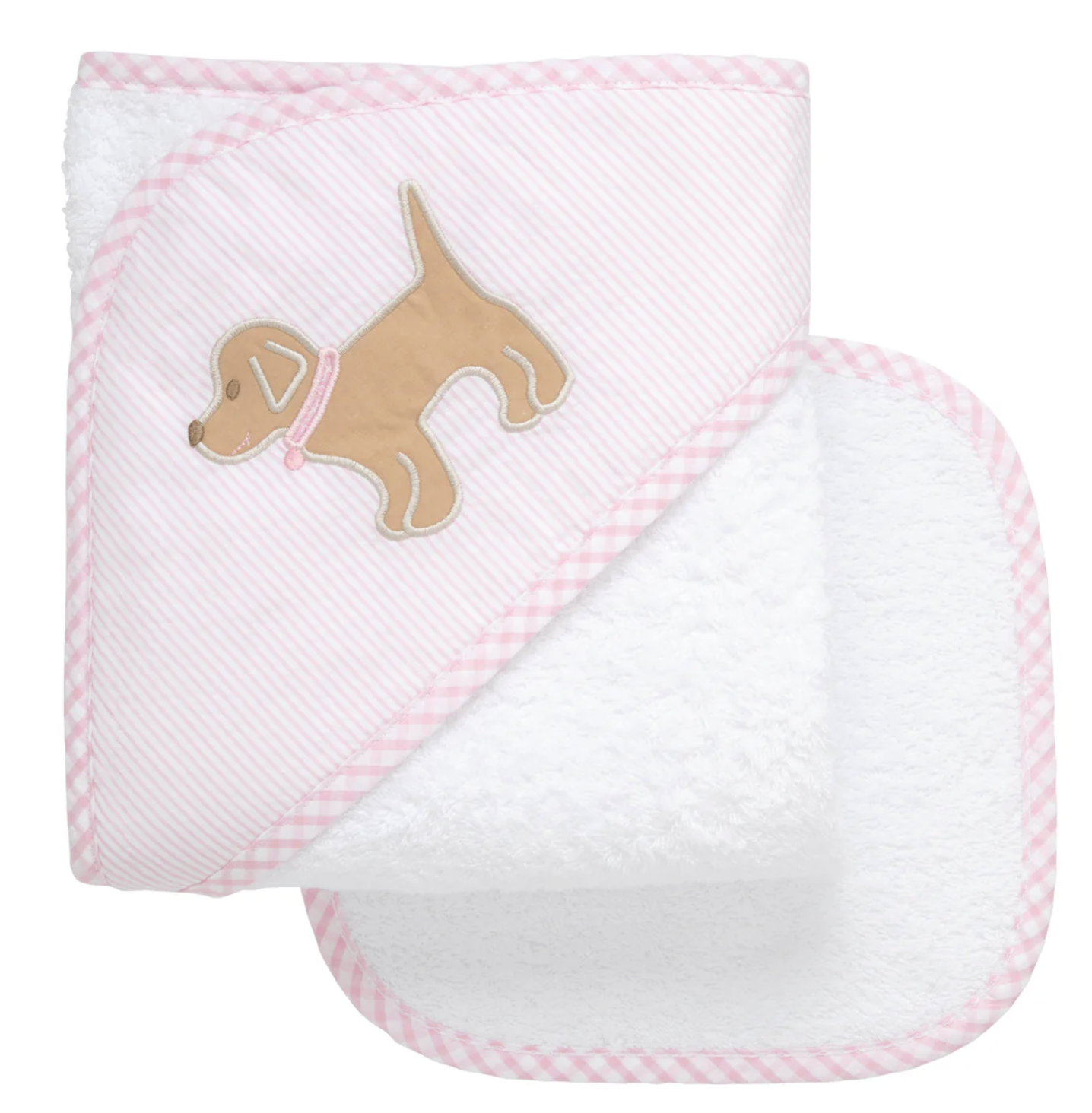 Paws-itively Adorable Hooded Towel & Washcloth Set/Pink