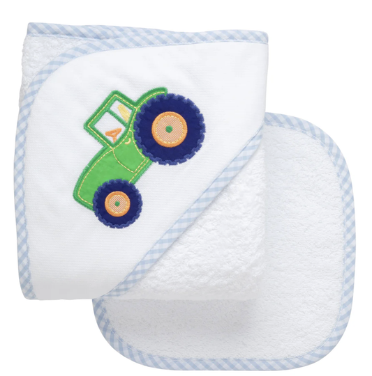 Farmer Fun Hooded Towel & Washcloth Set