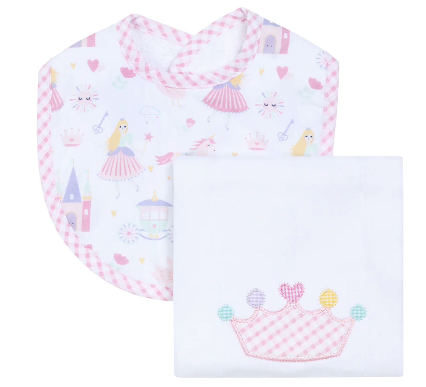 Crowned in Comfort Princess Bib & Burp Set