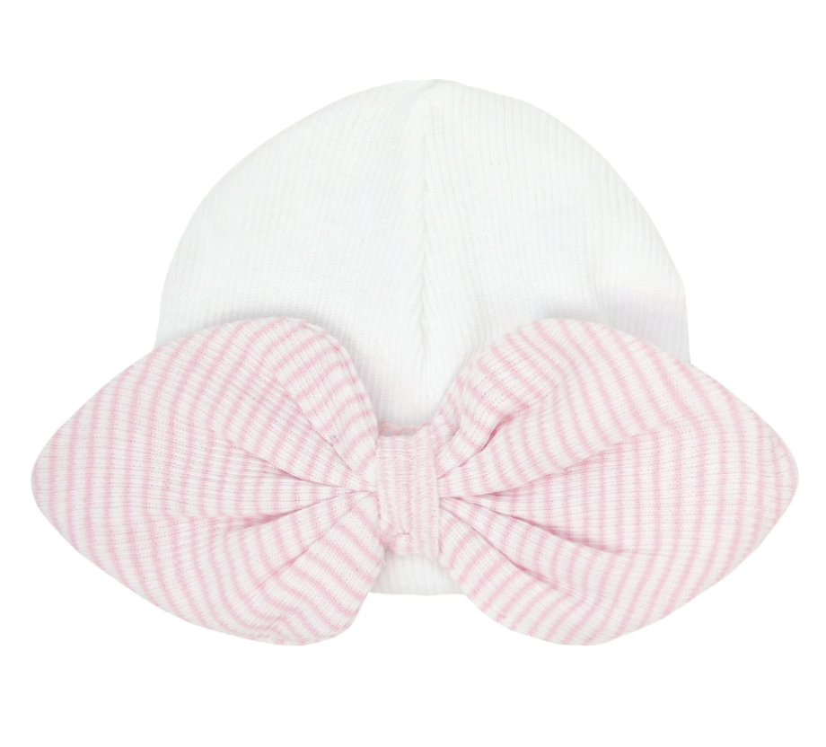 Paty Knit Saylor Beanie with Bow Pink - Preemie